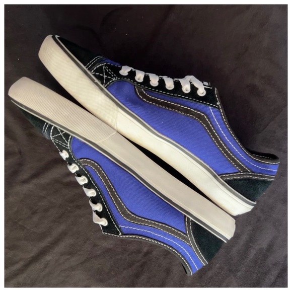 Vans Classic Old Skool Canvas in Blue, Black & White - Picture 4 of 11